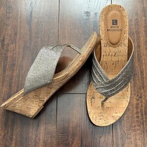 White Mountain Glittering Gold Sandals